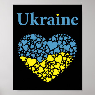 Ukraine Pride Ukrainian Heart Flag Glory To Ukrain Poster