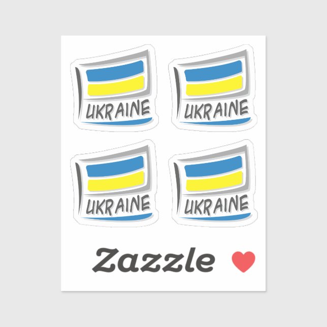 Ukraine  Pride X Flag  Sticker (Sheet)