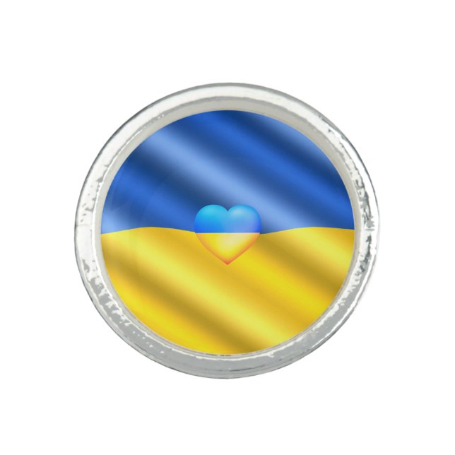 Ukraine Rings Support Freedom - Ukrainian Flag (Front)