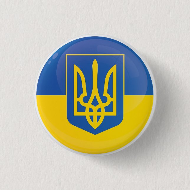 Ukraine Round Icon Flag Button (Front)