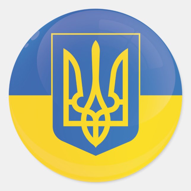 Ukraine Round Icon Flag Classic Round Sticker (Front)