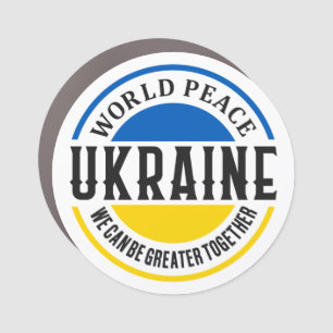 Ukraine Russia War Freedom Peace Greater Together Car Magnet