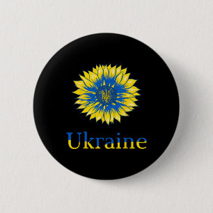 Ukraine Shirt Cute Ukrainians Sunflower Retro Ukra Button
