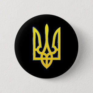 Ukraine Shirt Ukrainian Trident Military Zelensky Button