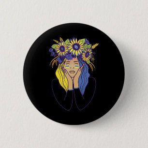 Ukraine Shirt Women Ukrainian Girl Sunflower Button