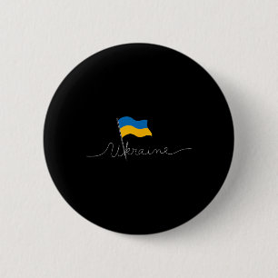 Ukraine Signature Flag Pole - Patriotic Ukrainian Button