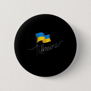 Ukraine Signature Flag Pole - Patriotic Ukrainian Button