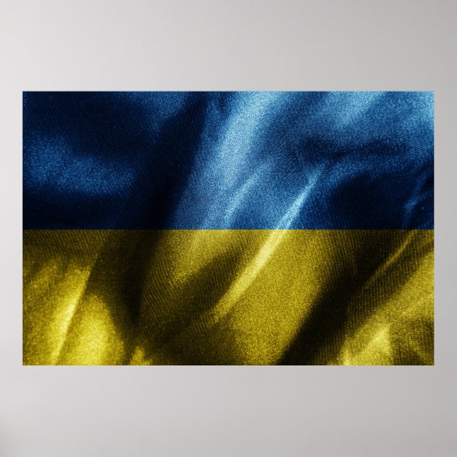 Ukraine silk flag poster (Front)