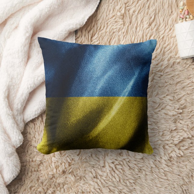 Ukraine silk flag throw pillow (Blanket)