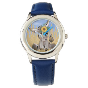 Ukraine Sky Donkey with Sunflowers Watch