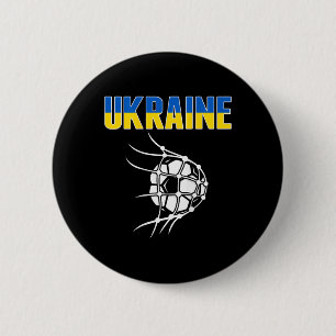 Ukraine Soccer Fans Jersey - Ukrainian Flag Footll Button