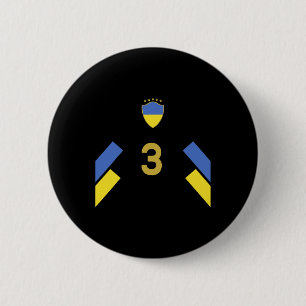 Ukraine Soccer Jersey - Ukraine Flag Footll Number Button