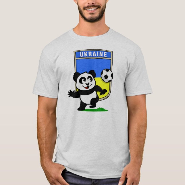 Ukraine Soccer Panda (light shirts) T-Shirt (Front)