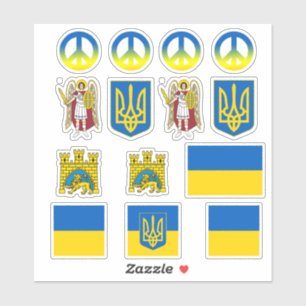 Ukraine Stickers & Kyiv, Peace /Ukrainian Flag