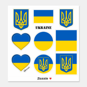 Ukraine stickers & Ukrainian Flag, Heart /sports