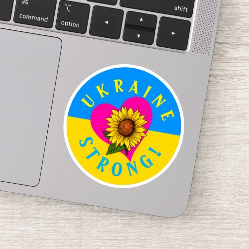 Ukraine Strong Cute Sunflower Heart Vinyl Stickers