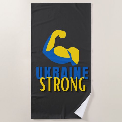 Ukraine Strong Muscle Flex  Beach Towel