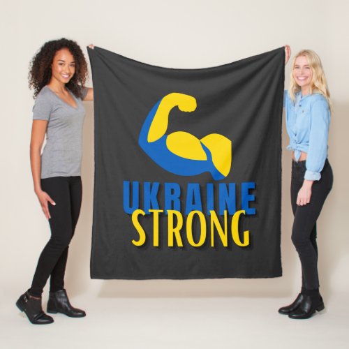 Ukraine Strong Muscle Flex  Fleece Blanket