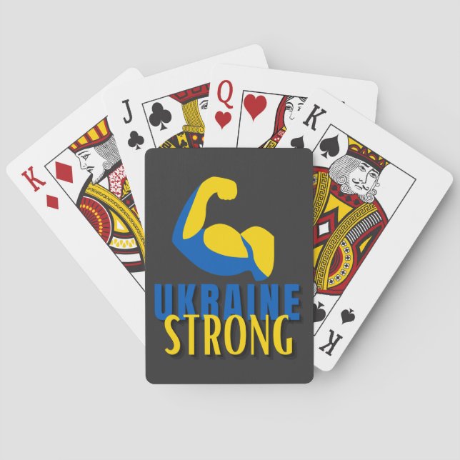 Ukraine Strong Muscle Flex  Poker Cards (Back)