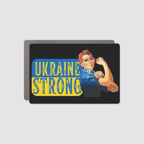 Ukraine Strong Rosie the Riveter  Car Magnet