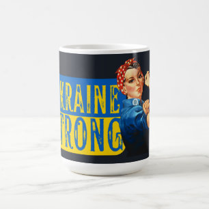 Ukraine Strong Rosie the Riveter Coffee Mug