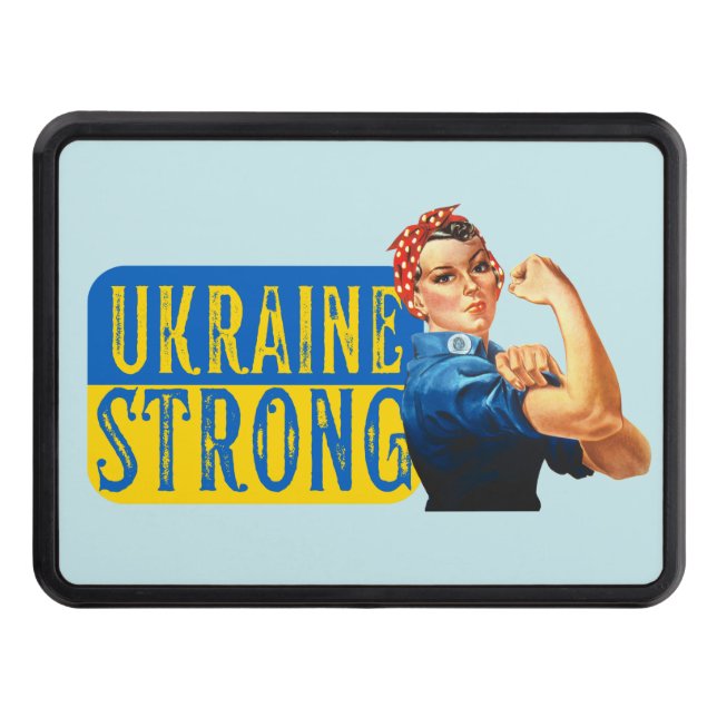 Ukraine Strong Rosie the Riveter  Hitch Cover (Front)