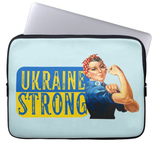 Ukraine Strong Rosie the Riveter  Laptop Sleeve