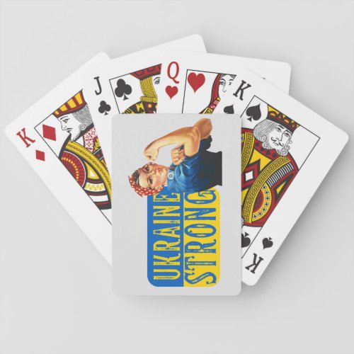 Ukraine Strong Rosie the Riveter  Playing Cards