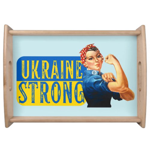 Ukraine Strong Rosie the Riveter  Serving Tray