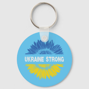 Ukraine Strong Sunflower Keychain