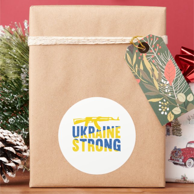 Ukraine Strong Support for Ukraine Classic Round Sticker (Holiday)