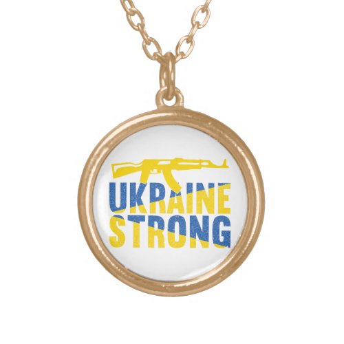 Ukraine Strong Support for Ukraine Gold Plated Necklace