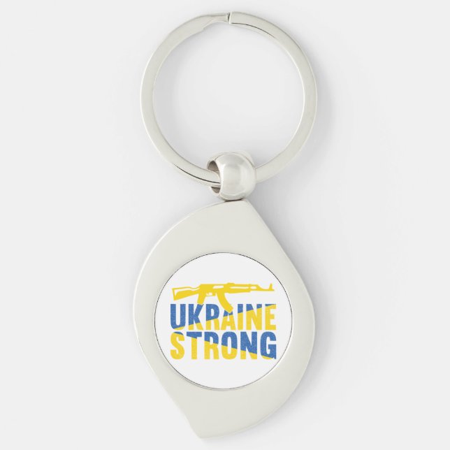 Ukraine Strong Support for Ukraine Keychain (Front)