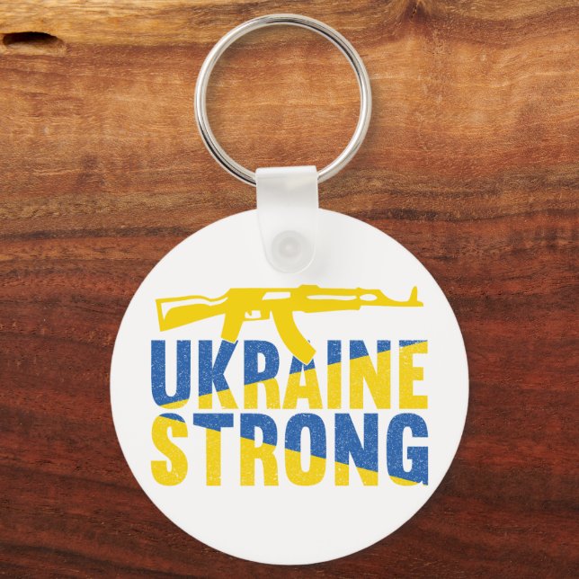Ukraine Strong Support for Ukraine Keychain (Front)