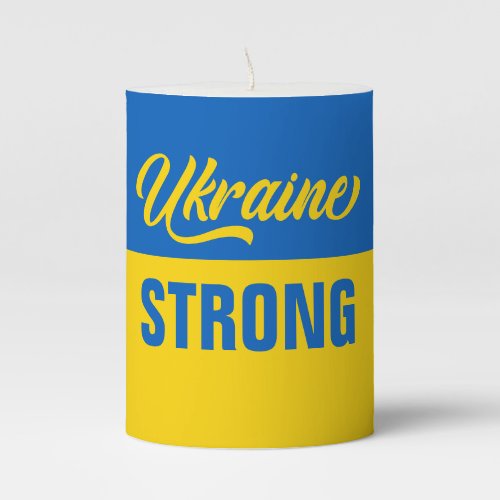 Ukraine Strong Ukrainian Flag Pillar Candle