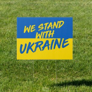 Ukraine Strong We Stand With Ukraine Yard Sign