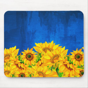 Ukraine Sunflower Banner Mouse Pad