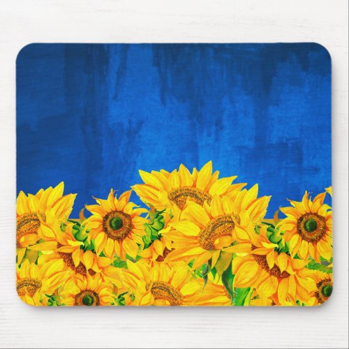 Ukraine Sunflower Banner Mouse Pad