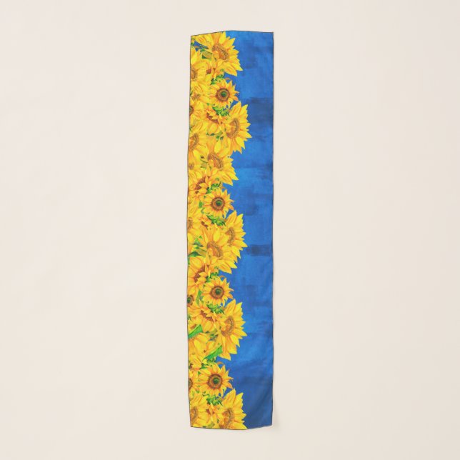 Ukraine Sunflower Banner Scarf (Front)