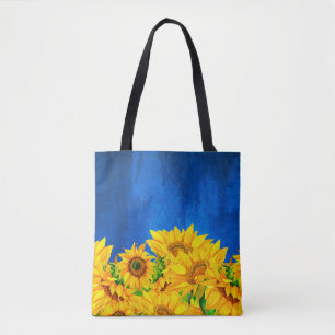Ukraine Sunflower Banner Tote Bag