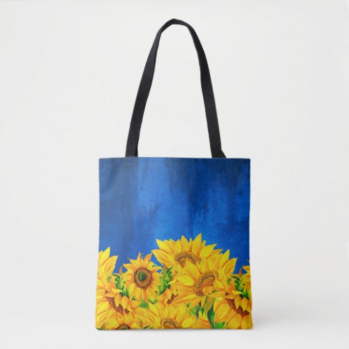 Ukraine Sunflower Banner Tote Bag
