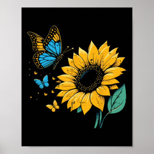 Ukraine Sunflower Butterfly Ukrainian Girls Kids W Poster