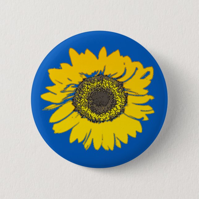 Ukraine Sunflower Button (Front)