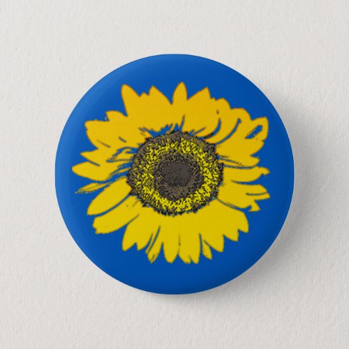 Ukraine Sunflower Button