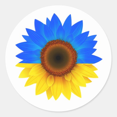 ukraine Sunflower Classic Round Sticker