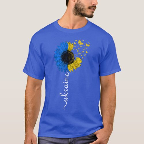 Ukraine Sunflower Flag Vintage Ukrainian Flag Ukra T_Shirt