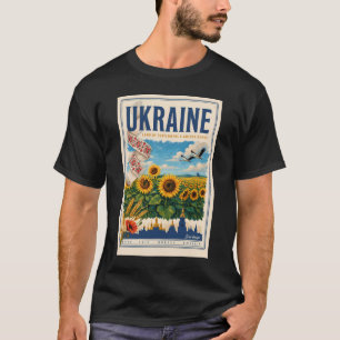 Ukraine Sunflower Golden Dome Illustration Travel T-Shirt