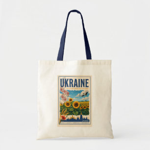 Ukraine Sunflower Golden Dome Illustration Travel Tote Bag