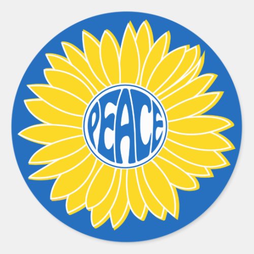 Ukraine Sunflower Peace Classic Round Sticker