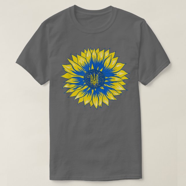Ukraine Sunflower  Retro Floral Ukrainian Flag  T-Shirt (Design Front)